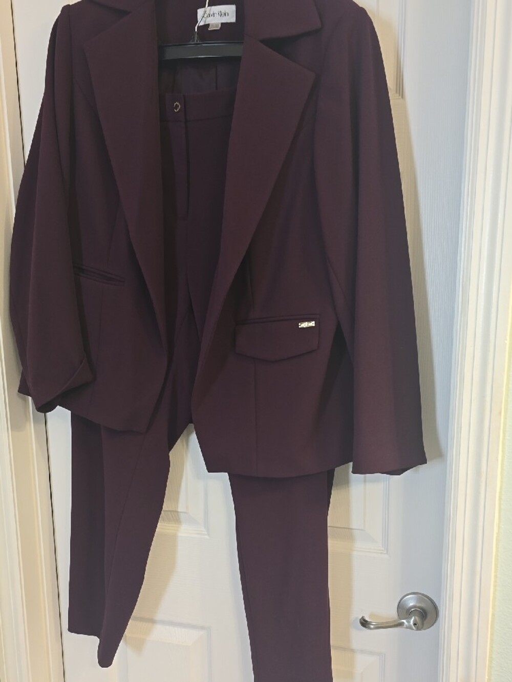 Calvin Klein Women's Plum Two-Piece Suit - Picture 3 of 5
